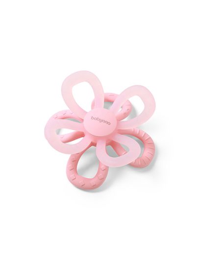 Hryzačka silikónová Flower - ružová BABYONO