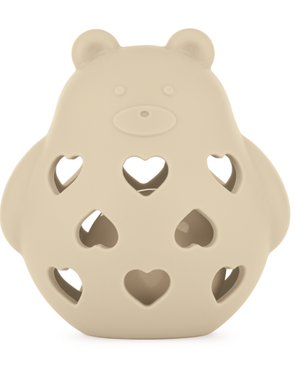 Hračka silikónová s hrkálkou Bear Basil Desert Sand PETITE&MARS