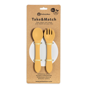 Príbor silikónový Take&Match intense ochre PETITE&MARS